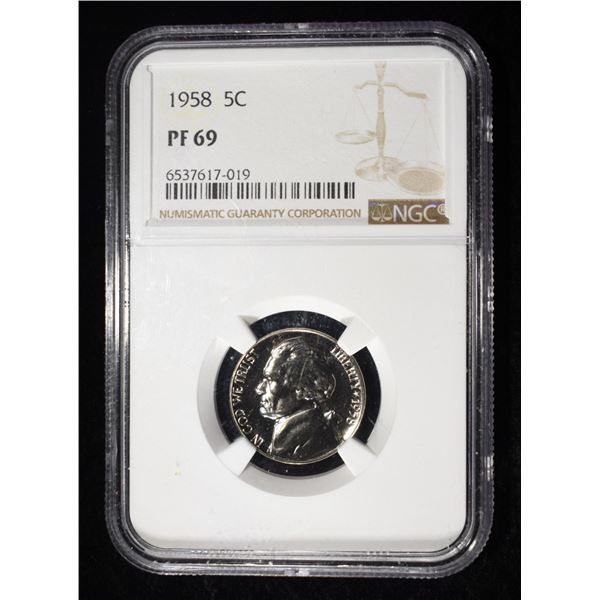 1958 JEFFERSON NICKEL NGC PF69