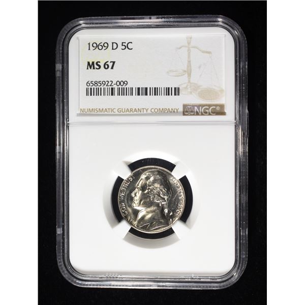 1969-D JEFFERSON NICKEL NGC MS67