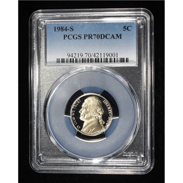1984-S JEFFERSON NICKEL PCGS PR70DCAM