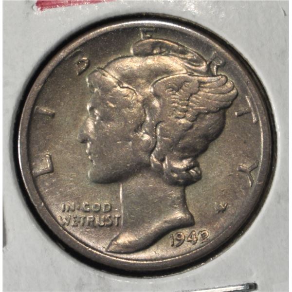 1942/1 MERCURY DIME XF/AU RARE