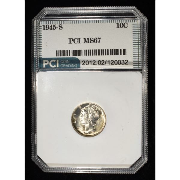 1945-S MERCURY DIME PCI SUPERB GEM BU