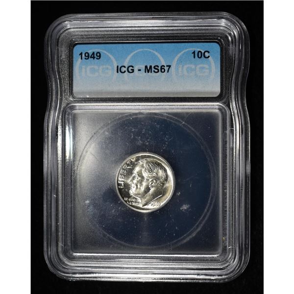 1949 ROOSEVELT DIME ICG MS67