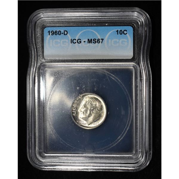 1960-D ROOSEVELT DIME ICG MS67