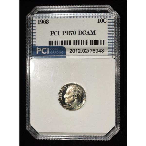 1963 ROOSEVELT DIME PCI PERFECT GEM PROOF DCAM