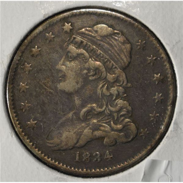 1834 CAPPED BUST QUARTER XF
