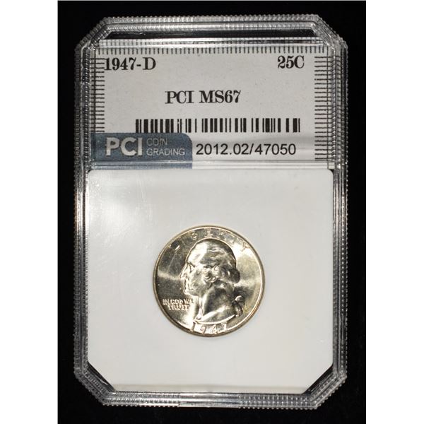 1947-D WASHINGTON QUARTER PCI SUPERB GEM BU