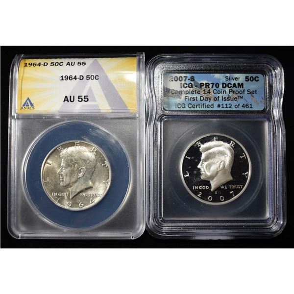 (2) SILVER KENNEDY HALF DOLLARS