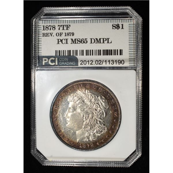 1878 7TF REV. OF 1879 MORGAN $1 PCI GEM BU DMPL