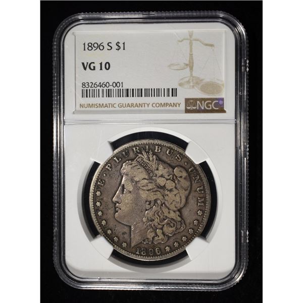 1896-S MORGAN DOLLAR NGC VG10