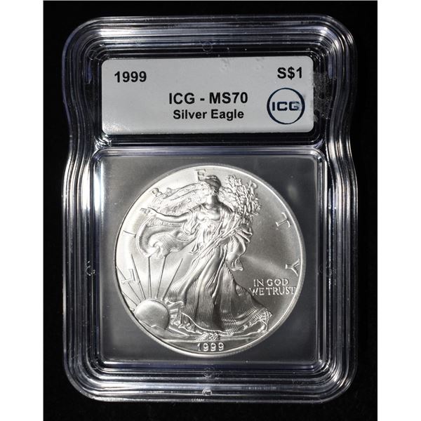 1999 AMERICAN SILVER EAGLE ICG MS70