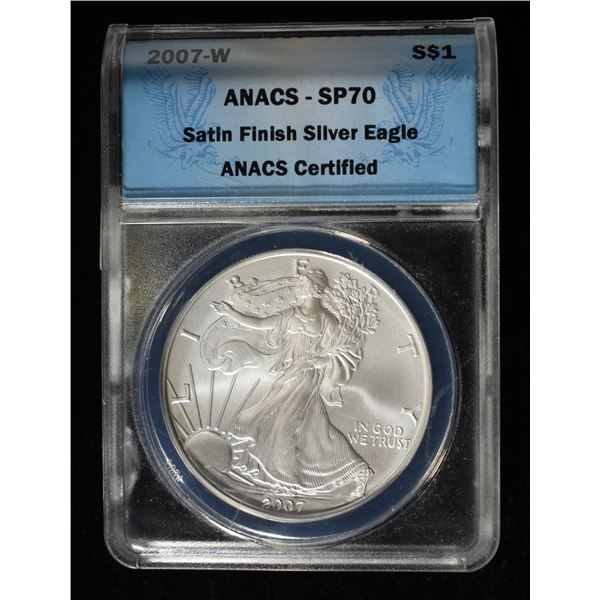 2007-W AMERICAN SILVER EAGLE ANACS SP70