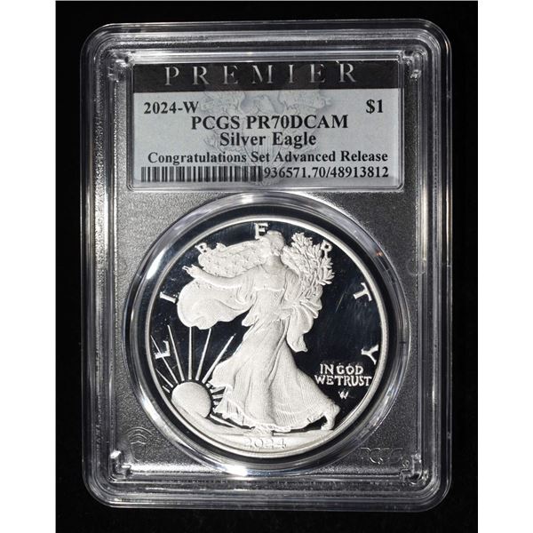 2024-W AMERICAN SILVER EAGLE PCGS PR70 DCAM