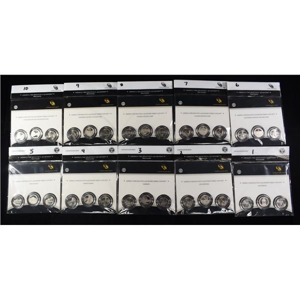 (10) AMERICA THE BEAUTIFUL QUARTERS 3 COIN SETS
