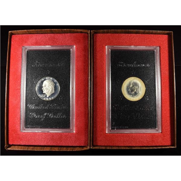 1971-S & 1974-S EISENHOWER DOLLARS BROWN PACKAGING