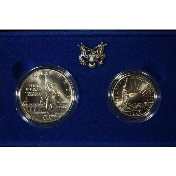 1986-P $1 & 1986-D 50c COMMEM STATUE OF LIBERTY