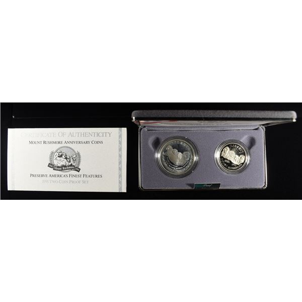 1991 $1 & 50C COMMEM MOUNT RUSHMORE