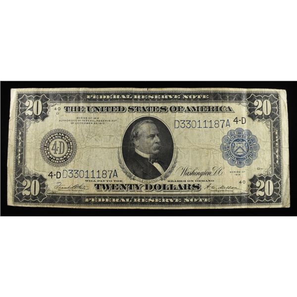 1914 $20 FEDERAL RESERVE NOTE BLUE SEAL