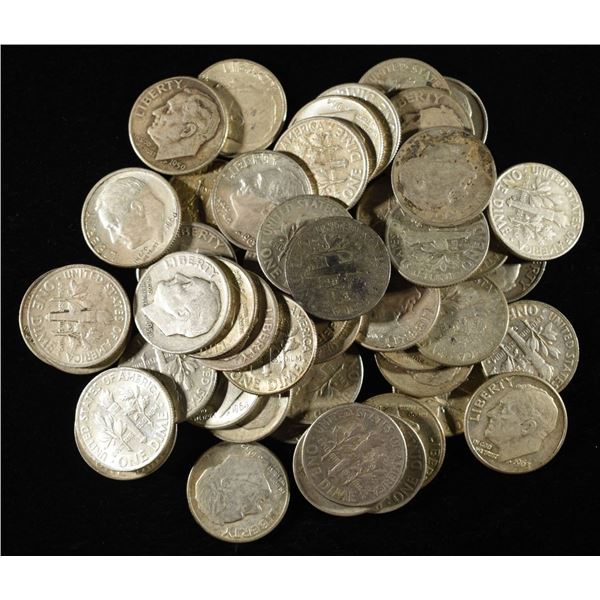 (50) ROOSEVELT DIMES 90% SILVER