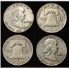 Image 2 : (10) 90% SILVER FRANKLIN HALF DOLLARS