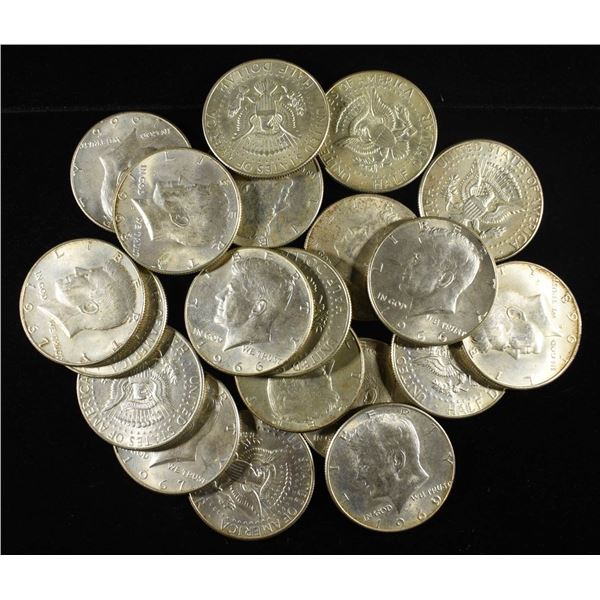 (20) 40% SILVER KENNEDY HALF DOLLARS