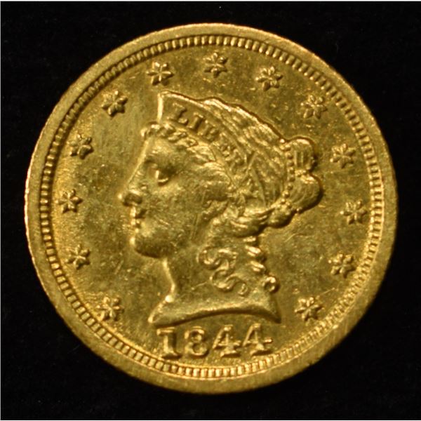 1844-D $2.50 LIBERTY GOLD BU OLD CLEANING