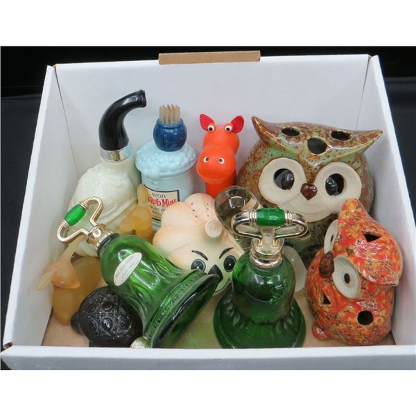 Collection Of Various Avon Perfume Decanters & Ceramic Animals