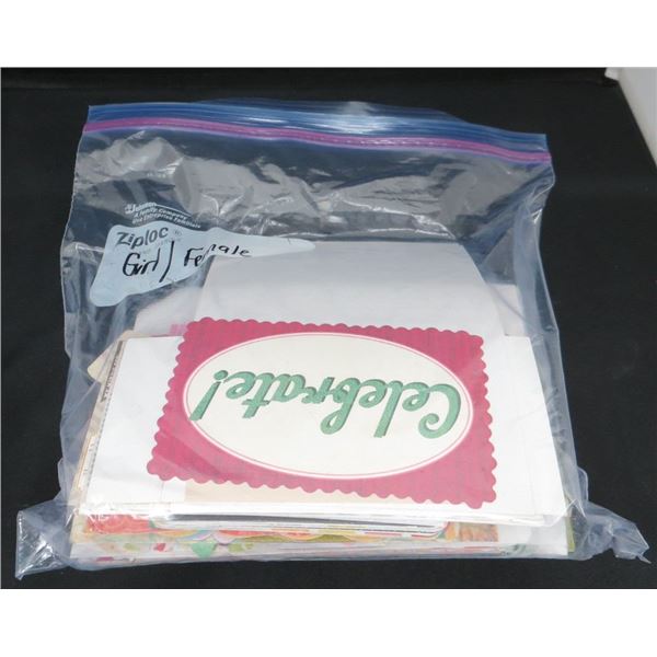 Bag Of New Girl/Female Card Crafting Materials & Stickers