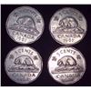 Image 1 : 4x Canadian Nickels 1961