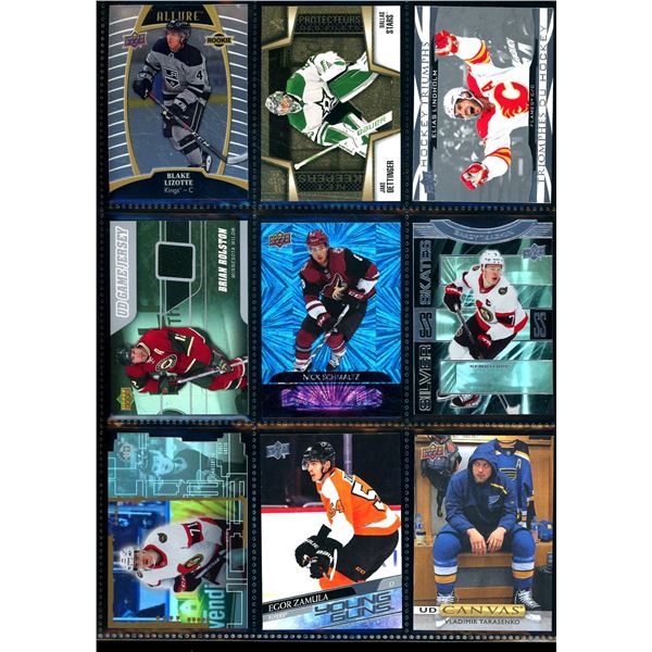 Lot of 9 Various Hockey Inserts or Rookie Cards Various Teams & Players