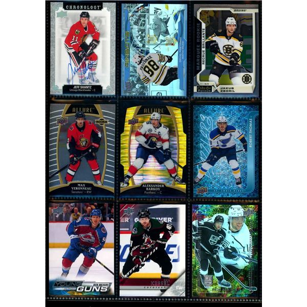 Lot of 9 Various Hockey Inserts or Rookie Cards Various Teams & Players