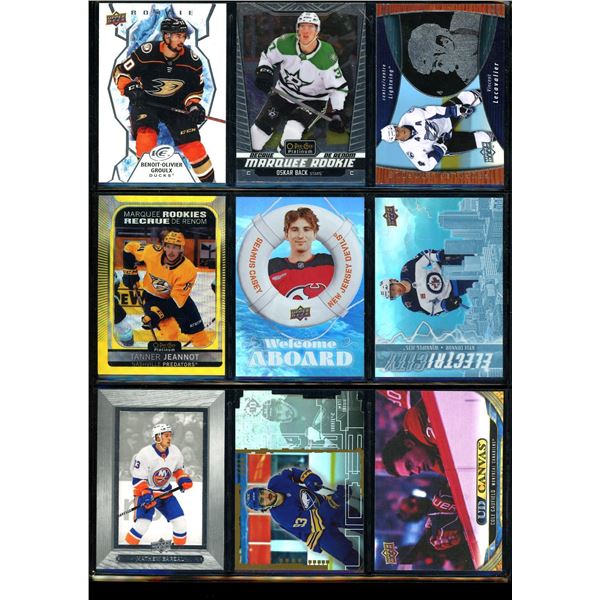 Lot of 9 Various Hockey Inserts or Rookie Cards Various Teams & Players