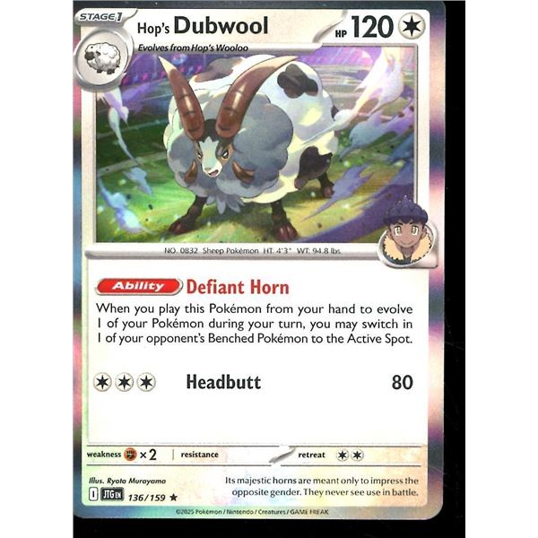 Pokemon Hop's Dubwool - 136/159 HOLO Journey Together