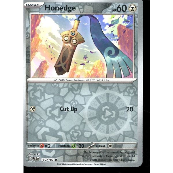 Pokemon Honedge - 130/182 Reverse Holo Paradox Rift