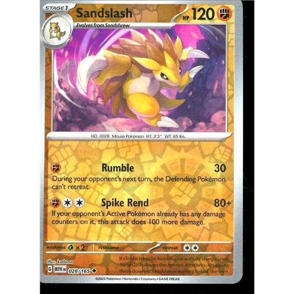 Pokemon Sandslash - 028/165 Reverse Holo 151