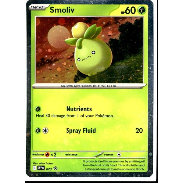 Pokemon Smoliv - SVP023 - Pokemon Scarlet & Violet Promo Ultra Rare Holo Card