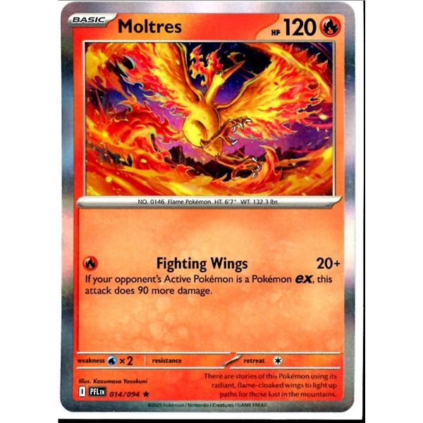 Pokemon Moltres Holo Rare Phantasmal Flames 014/094
