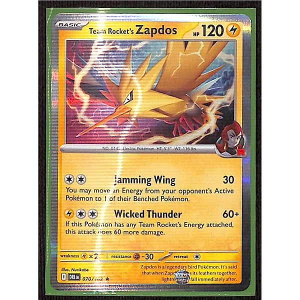 Pokemon Team Rocket's Zapdos - 070/182 - Rare HOLO Destined Rivals