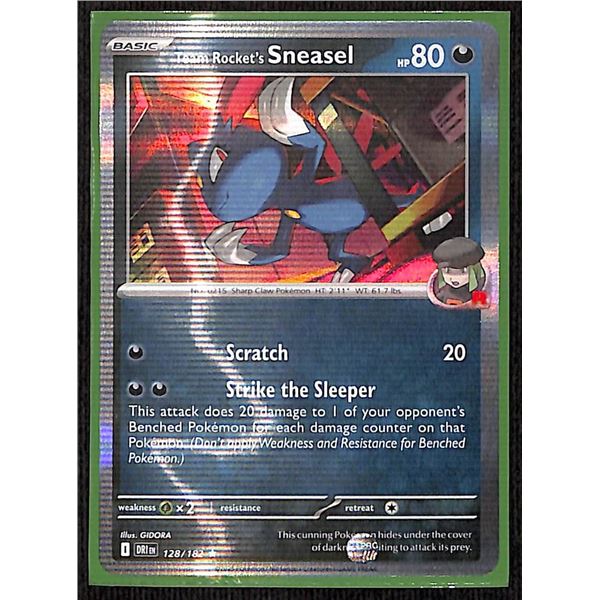 Pokemon Team Rocket's Sneasel - 128/182 - Rare HOLO Destined Rivals