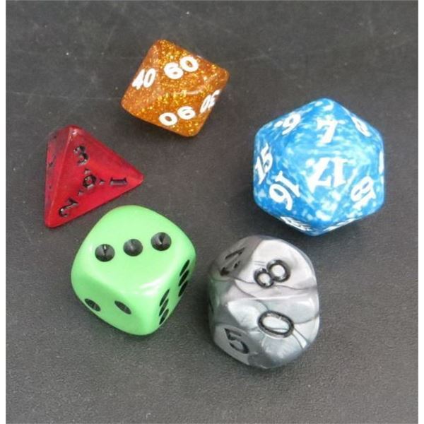Lot of 5 New Roll playing Game RPG Dice
