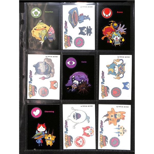 Lot Of 9 Various Yo-Kai Fun Tattoos & Stickers
