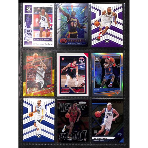 Lot of 9 Various Basketball Inserts and Rookie Collector Cards