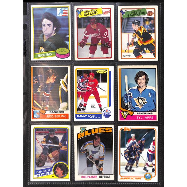 Lot of 9 Various Vintage Hockey Cards Various Teams Sets & Players