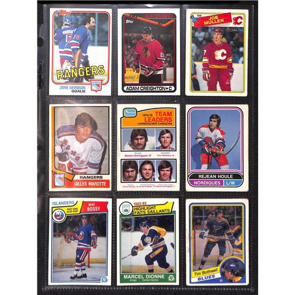 Lot of 9 Various Vintage Hockey Cards Various Teams Sets & Players