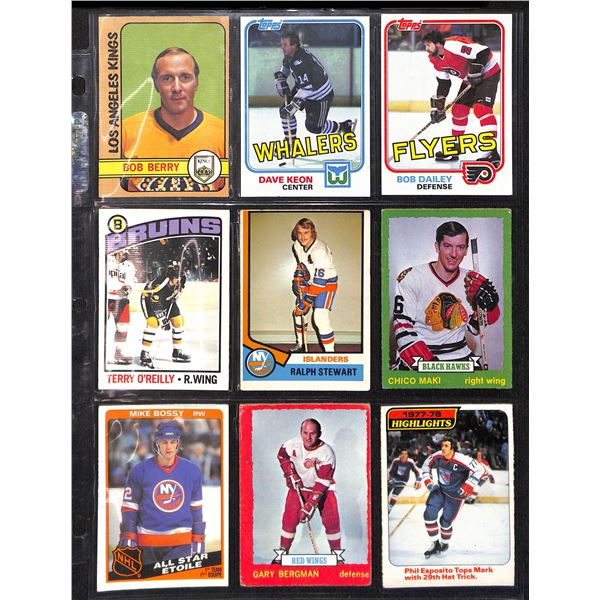 Lot of 9 Various Vintage Hockey Cards Various Teams Sets & Players