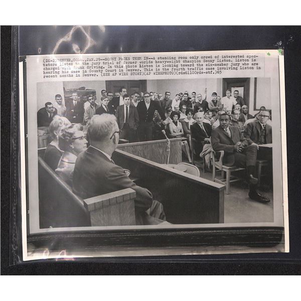 Vintage Original Boxer Sonny Liston in Court 7x9 Black & White Photo