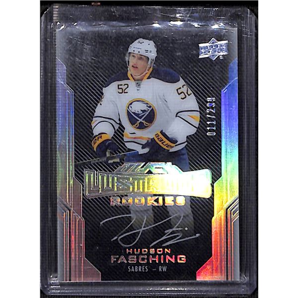 2016-17 UD Black #41 Hudson Fasching AU 11/299 RC BV $35