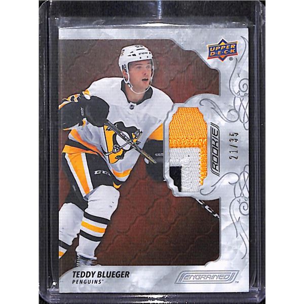 2019-20 Upper Deck Engrained Premium Materials Mahogany #90 Teddy Blueger 21/35