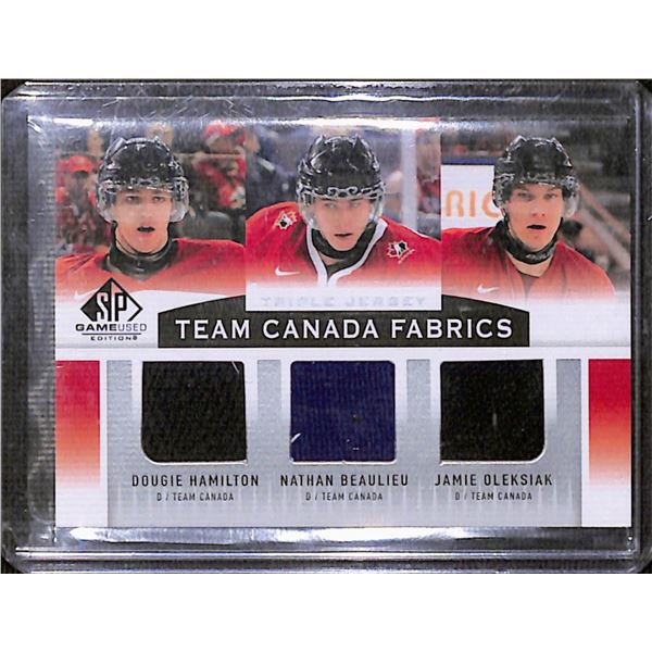 2013-14 SP Game Used Team Canada Triples Hamilton/Beaulieu/Oleksiak