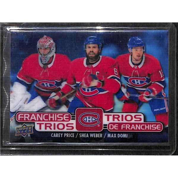 2020-21 Upper Deck Tim Hortons Franchise Trios #T15 Carey Price/Shea Weber/Max Domi BV $60