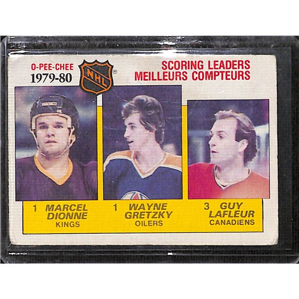 1980-81 O-Pee-Chee #163 Marcel Dionne/Wayne Gretzky/Guy Lafleur BV $70